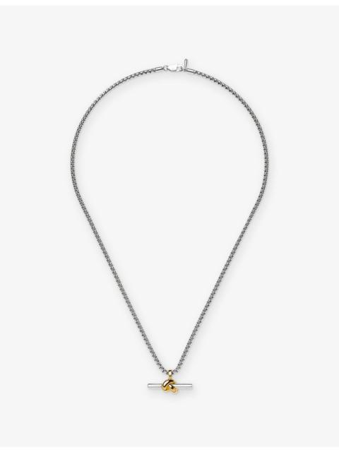 MISSOMA Lucy Williams Chunky Knot T-Bar 18ct Gold And Rhodium Plated Brass Necklace