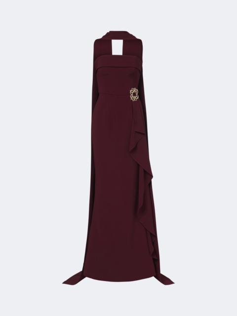 ELIE SAAB Scarf-detail embellished draped cady gown