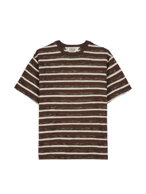 BRAIN DEAD Casey Striped T-shirt - Coffee