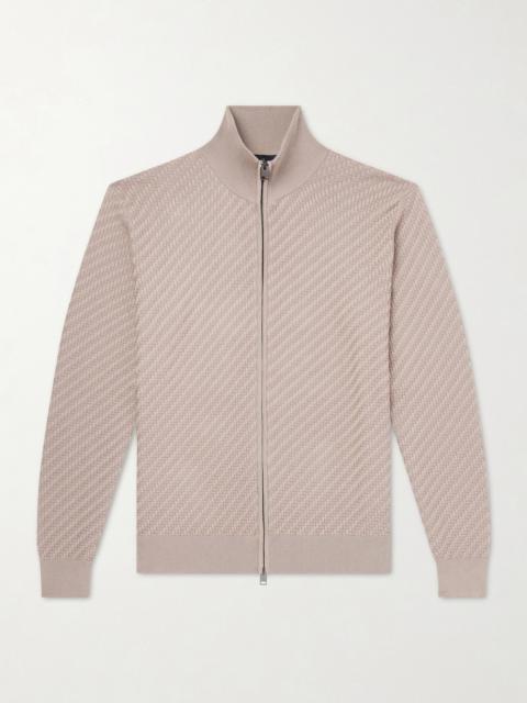 Brioni Cotton, Silk and Cashmere-Blend Zip-Up Sweater