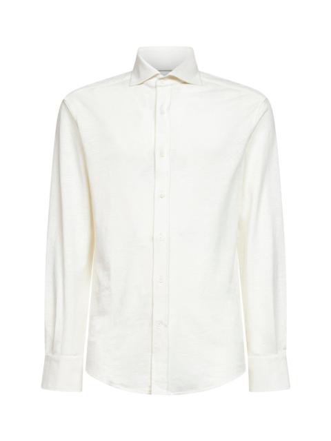 Ivory mélange jersey shirt