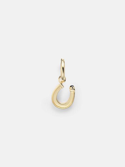 MARIE LICHTENBERG Baby Charm Horseshoe 18kt gold single earring with sapphire