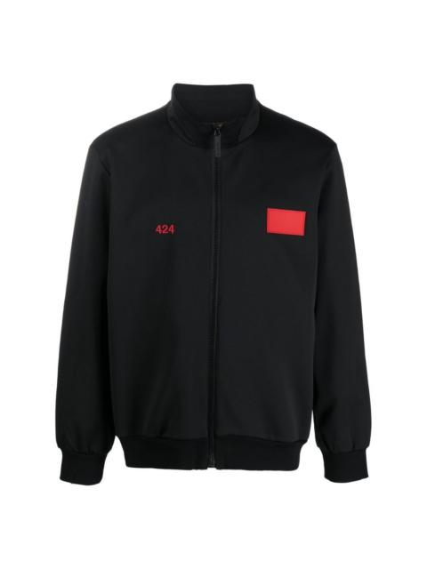 logo-embroidered zipped jacket