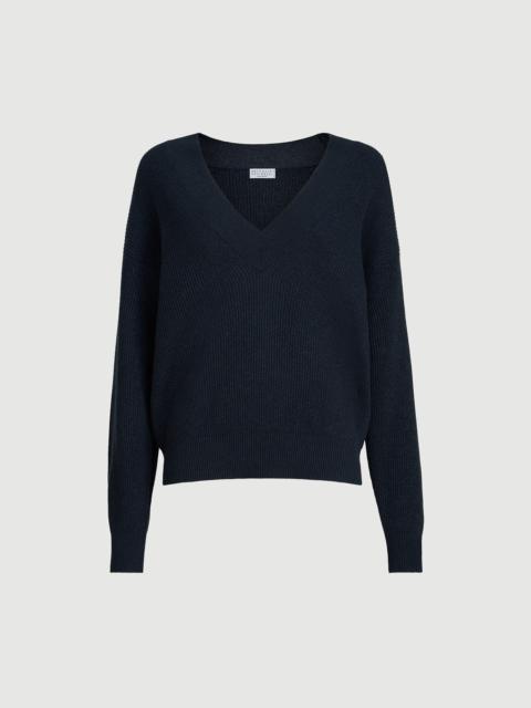 Brunello Cucinelli Sparkling cashmere ribbed sweater