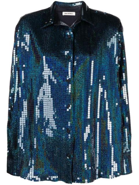 THE NEW ARRIVALS ILKYAZ OZEL Colette sequinned long-sleeve shirt