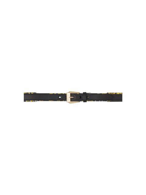 VERSACE JEANS COUTURE Black & Yellow Logo Belt