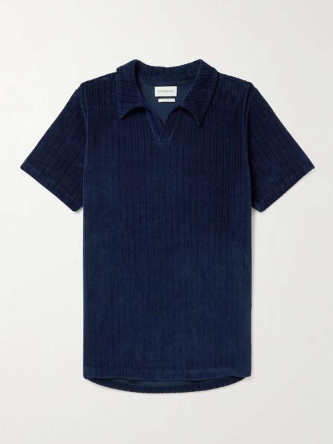 Oliver Spencer Austell Ribbed Organic Cotton-Blend Terry Polo Shirt