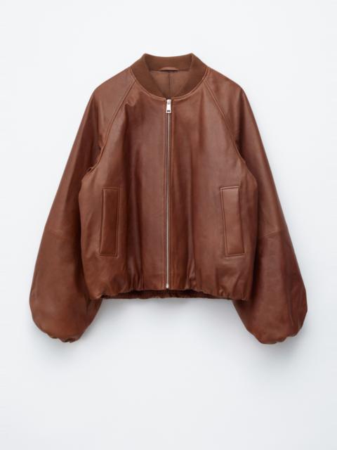 & Other Stories Leather Bomber Jacket