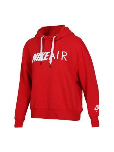 (WMNS) Nike Alphabet Printing Knit Hoodie Red AR3655-657