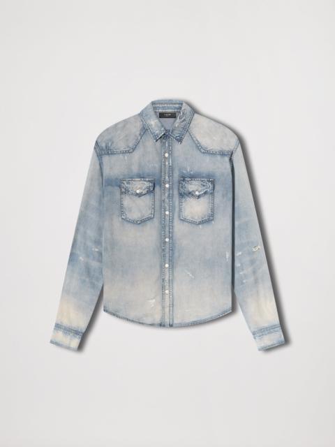 AMIRI CAMO APPLIQUE DENIM SHIRT