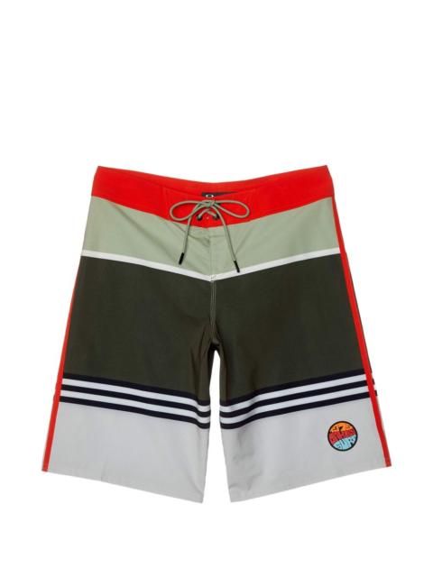 OAKLEY striped 1975 colour-block boardshorts