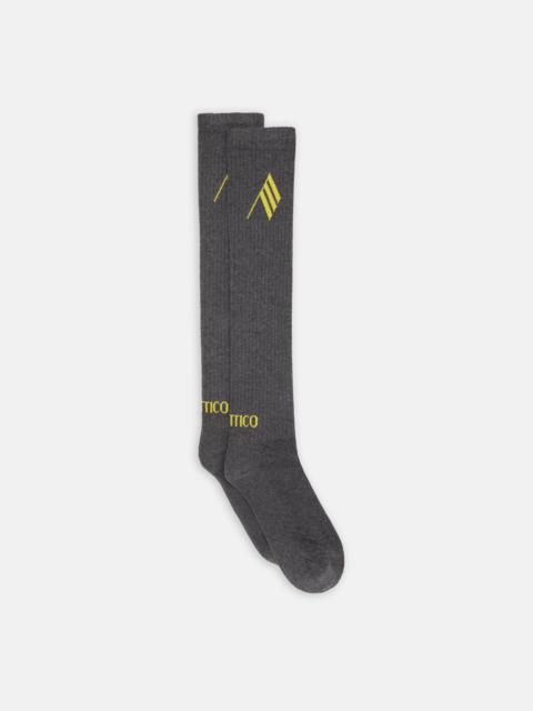 MELANGE AND YELLOW LONG LENGHT SOCKS