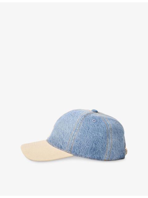 Sandro Logo-Embroidered Denim And Canvas Baseball Cap