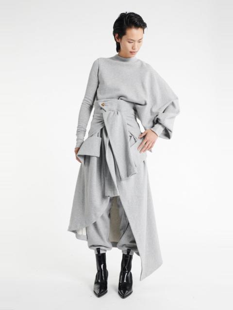A.W.A.K.E. MODE JERSEY SLOUCHED SLEEVE SWEATSHIRT GREY MELANGE