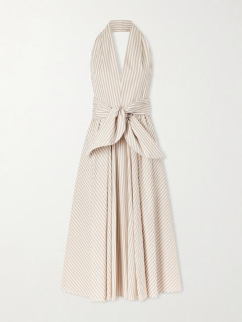 PATOU Striped Cotton Halterneck Maxi Dress