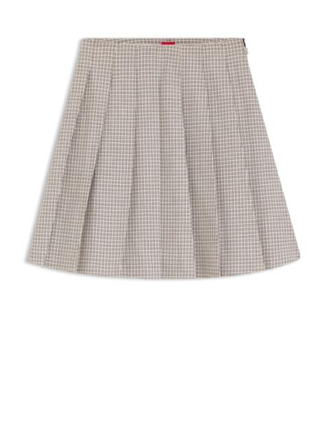 HUGO PLEATED MINI SKIRT WITH MICRO CHECK