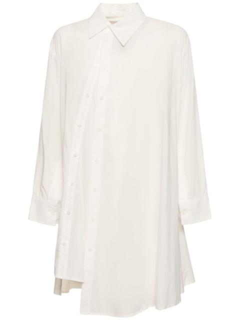 Cotton voile asymmetric buttoned shirt