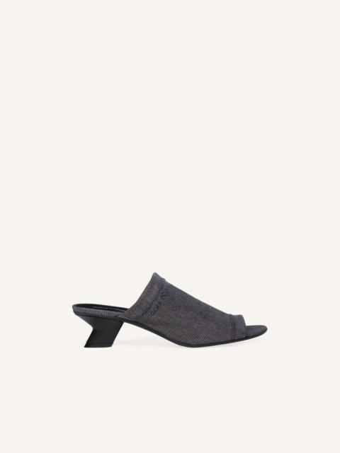 courrèges WET DENIM HEELED MULES