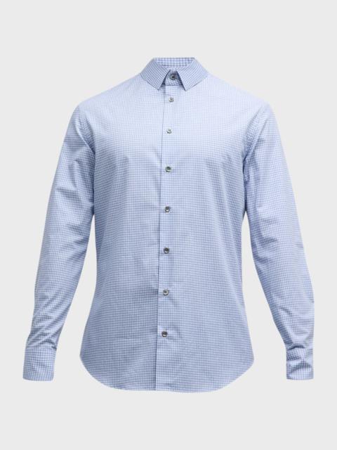 GIORGIO ARMANI Men's Micro-Box Cotton Sport Shirt