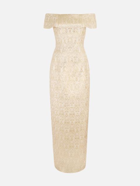 EMILIA WICKSTEAD Antep Dress in Gold Metallic Jacquard