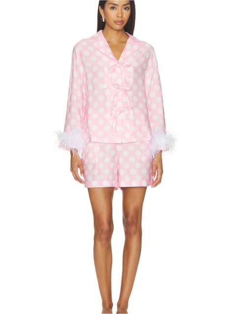 SLEEPER The Bow Set With Shorts With Detachable Feathers