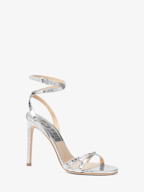 MICHAEL KORS COLLECTION Chrissy Metallic Python Embossed Leather Sandal