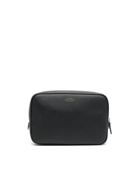 Smythson logo-print tech organiser pouch
