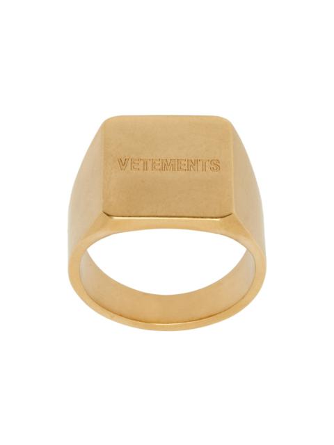 VETEMENTS Gold Iconic Logo Ring