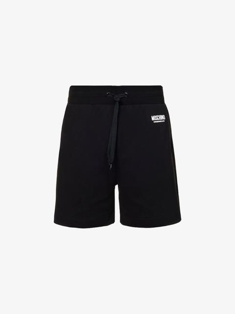Branded drawstring-waist cotton-jersey shorts