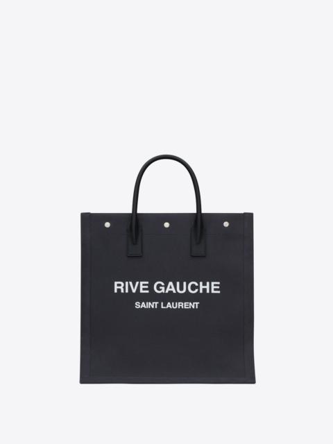 SAINT LAURENT rive gauche north/south tote bag in printed canvas and leather