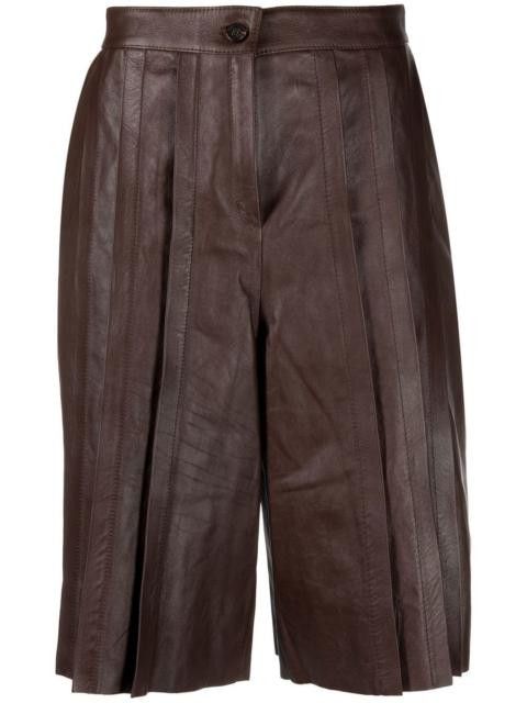 Golden Goose pleated leather shorts