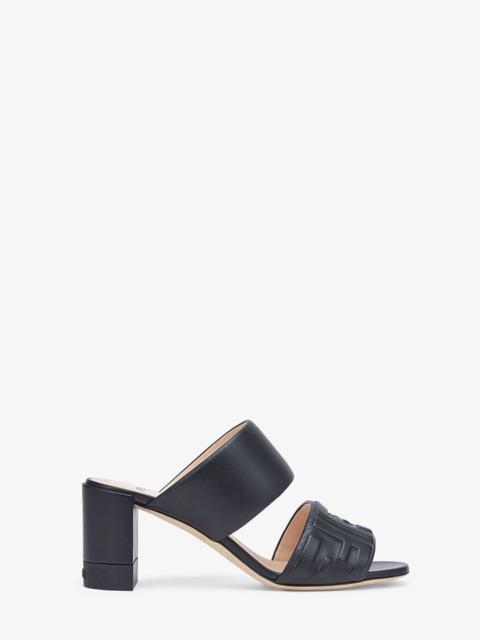 FENDI Black leather slides