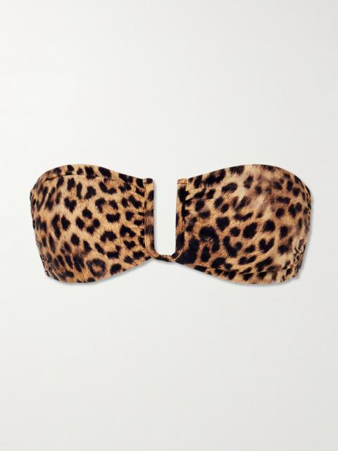 MELISSA ODABASH Prague Leopard-print Bandeau Bikini Top