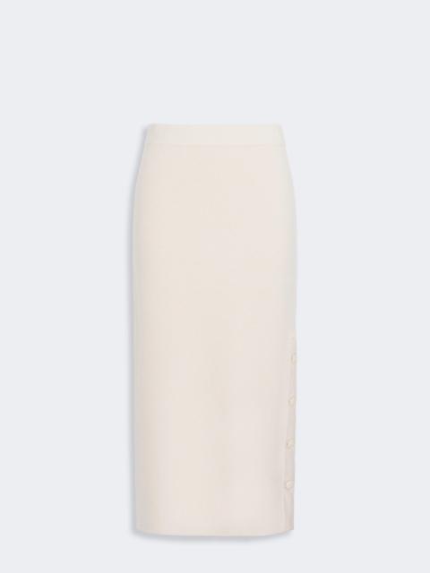 Max Mara CARBONE Wool and cashmere yarn pencil skirt - BEIGE