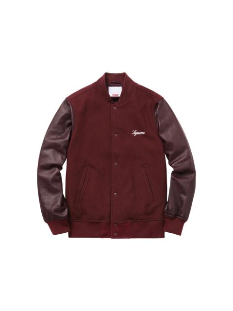 Supreme Supreme Crew Varsity Jacket Burgundy