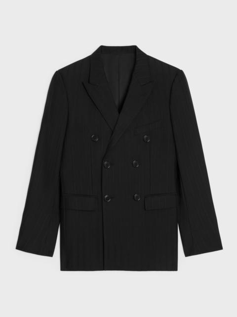 CELINE carnaby jacket in striped wool gabardine