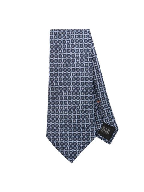 ZEGNA geometric-pattern silk tie