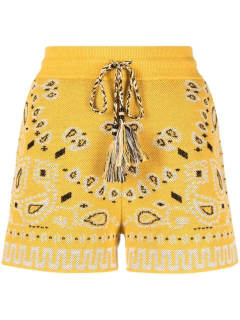 Alanui pique bandana-print shorts