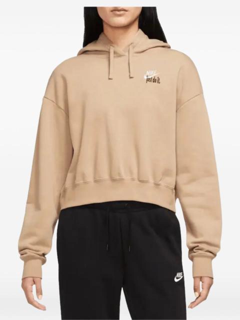 Nike oversized cropped pullover hoodie