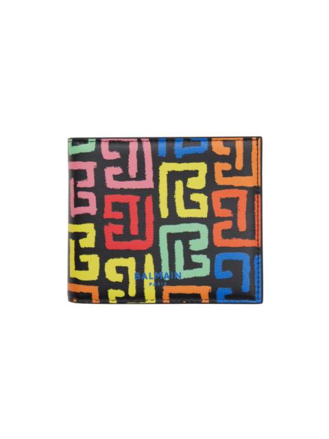 Balmain Black & Multicolor PB Labyrinth Billfold Wallet