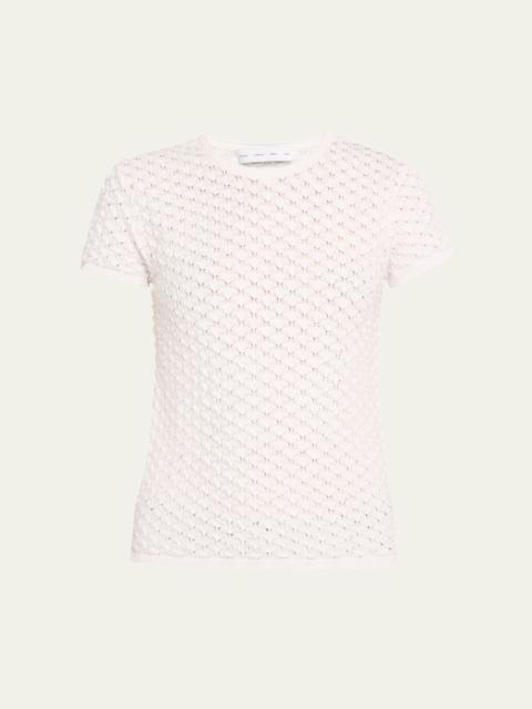 Proenza Schouler Quincy Short-Sleeve Crochet Top