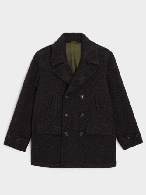 TODD SNYDER Italian Wool Herringbone Peacoat