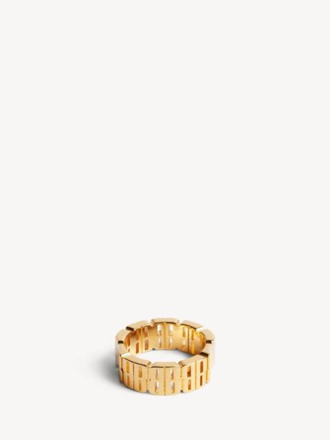 BALENCIAGA Women's Nano Mini Link Ring in Shiny Gold