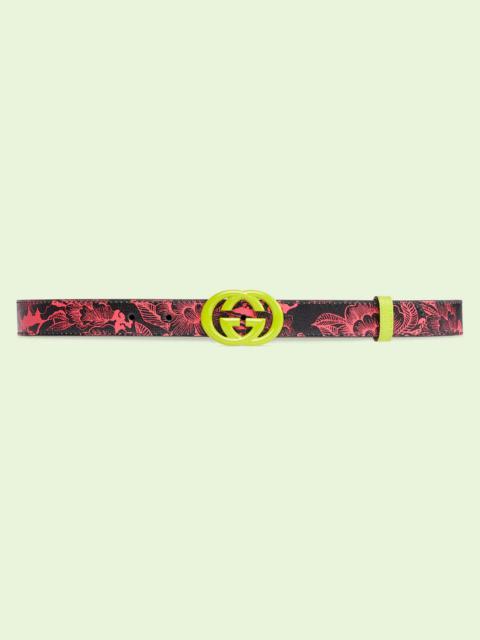 GUCCI Floral belt with Interlocking G