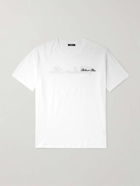 Balmain Logo-Embroidered Cotton-Jersey T-Shirt