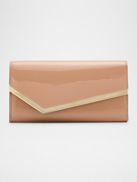 JIMMY CHOO Emmie Patent Leather Bar Flap Clutch Bag