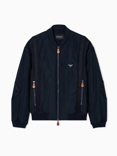 NYLON BOMBER JACKET WITH PASSEMENTERIE TAPE