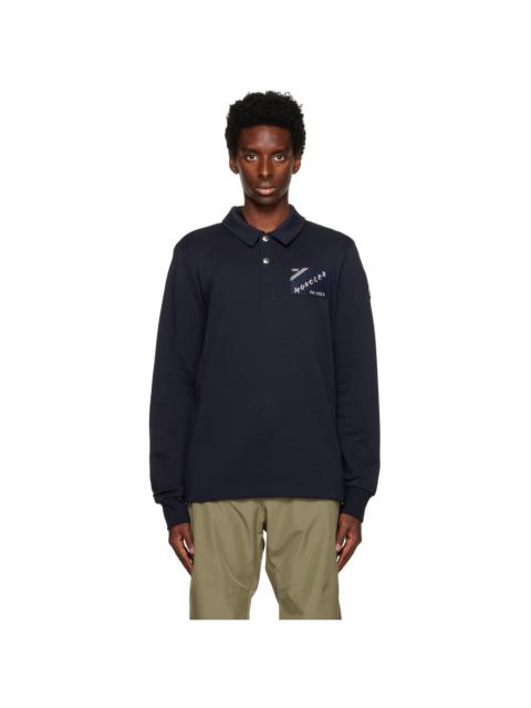 Moncler Navy Spread Collar Polo