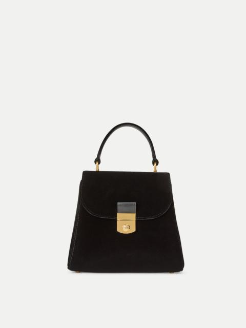 VELVET CREST LOCK TOP HANDLE BAG