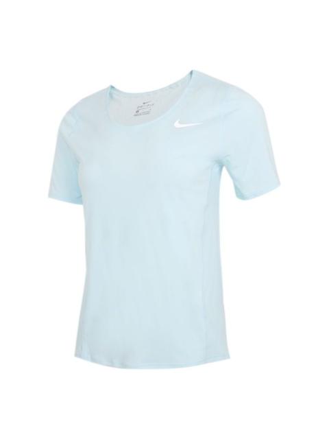 Nike (WMNS) Nike Dri-FIT Training Sports Quick Dry Short Sleeve Blue CJ9445-474